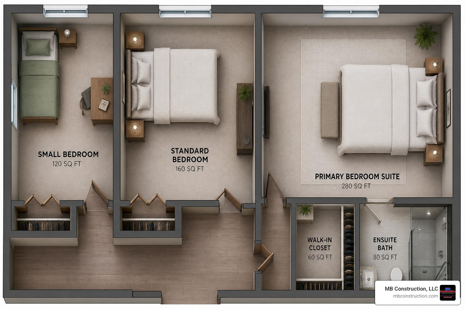 bedroom floor plan with square footage labels for small standard and primary bedroom additions bedroom floor plan with square footage labels for small standard and primary bedroom additions