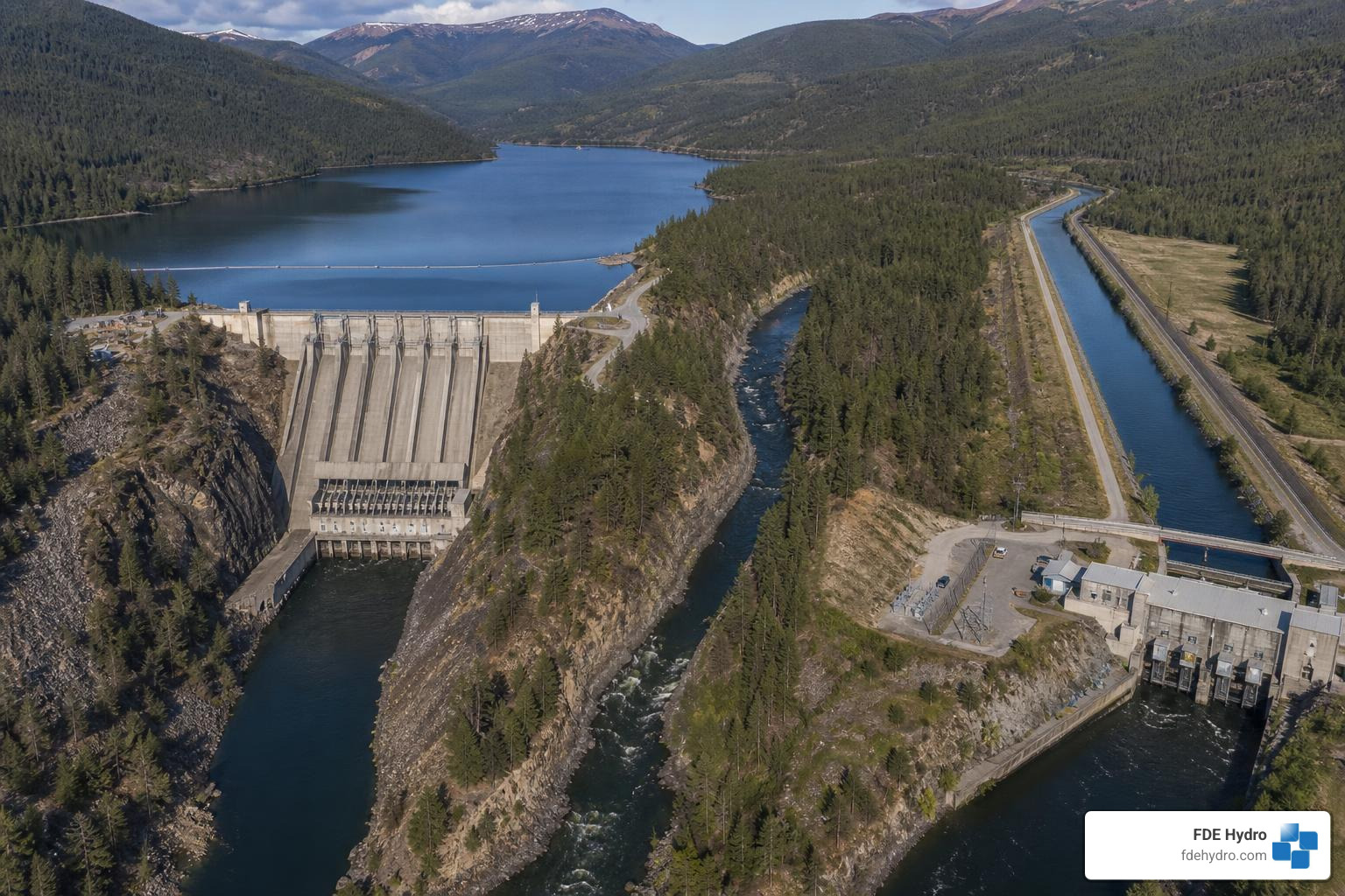 Diagram comparing impoundment and diversion systems