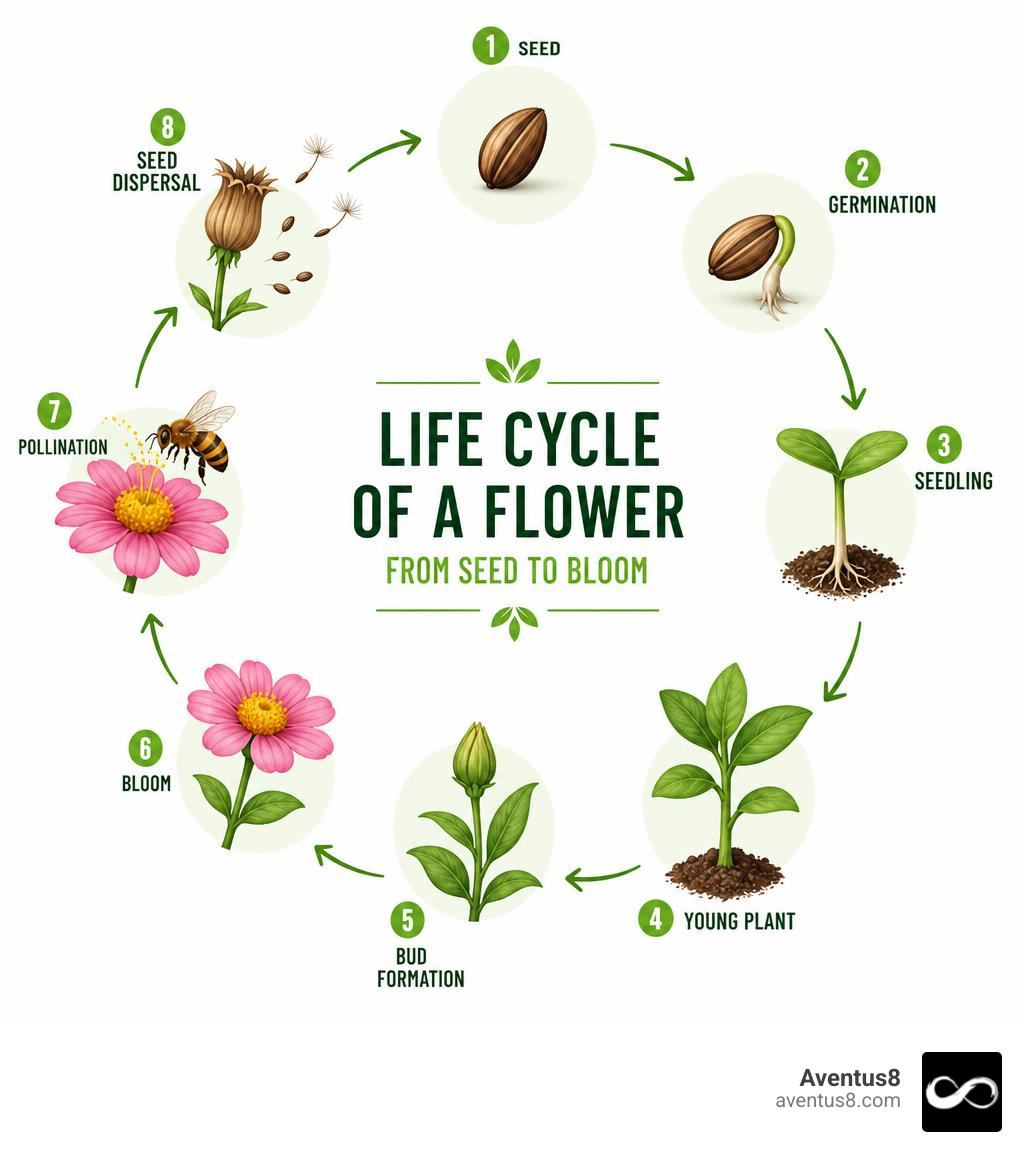 life cycle of a flower from seed to bloom infographic infographic