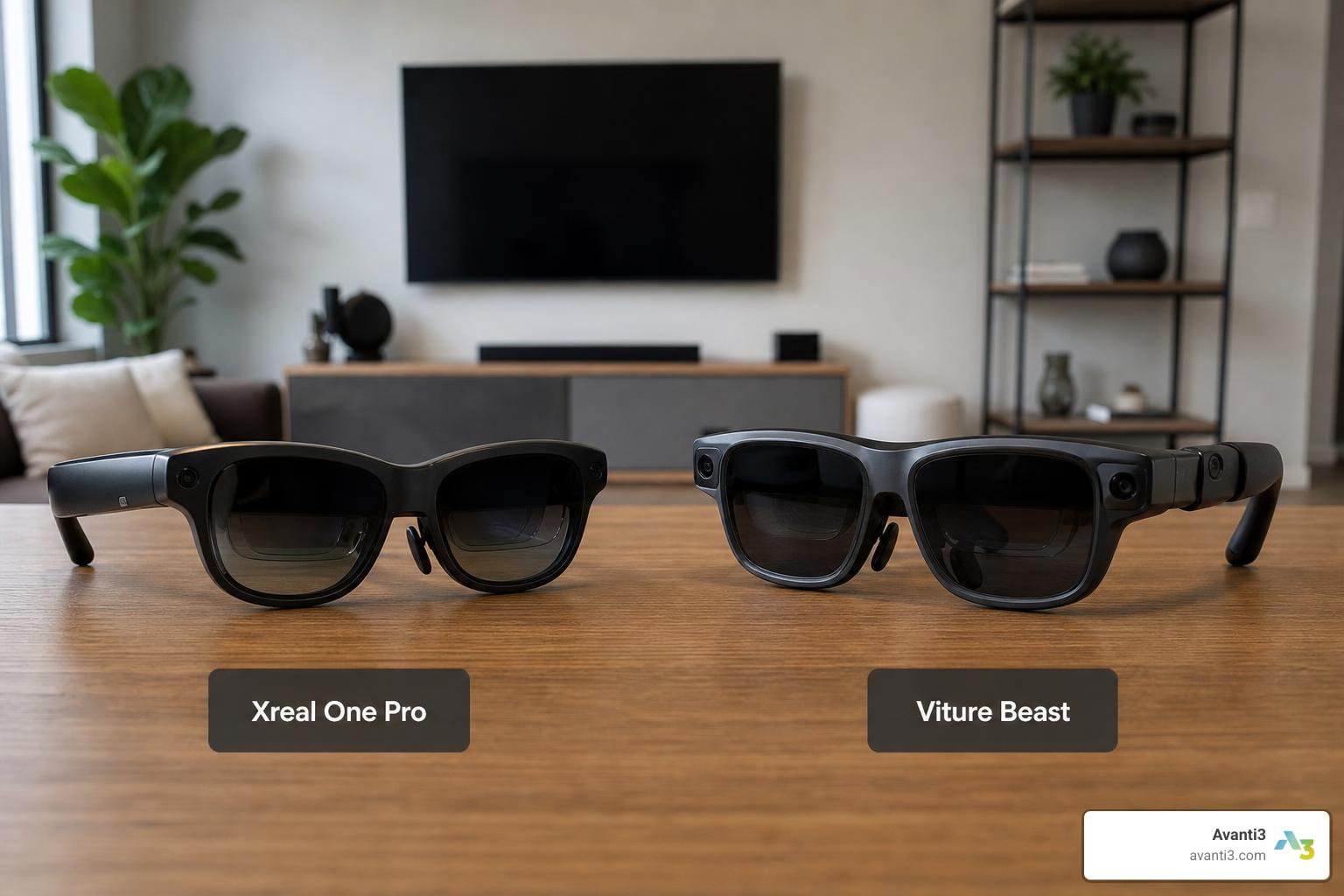 Xreal One Pro and Viture Beast AR glasses comparison side by side