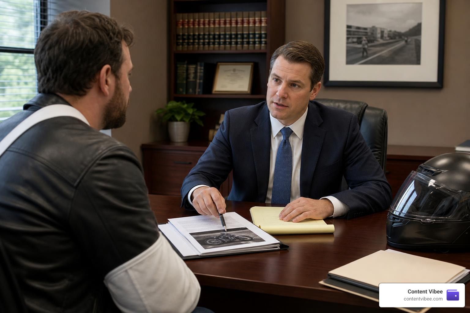 Legal consultation with a motorcycle injury attorney