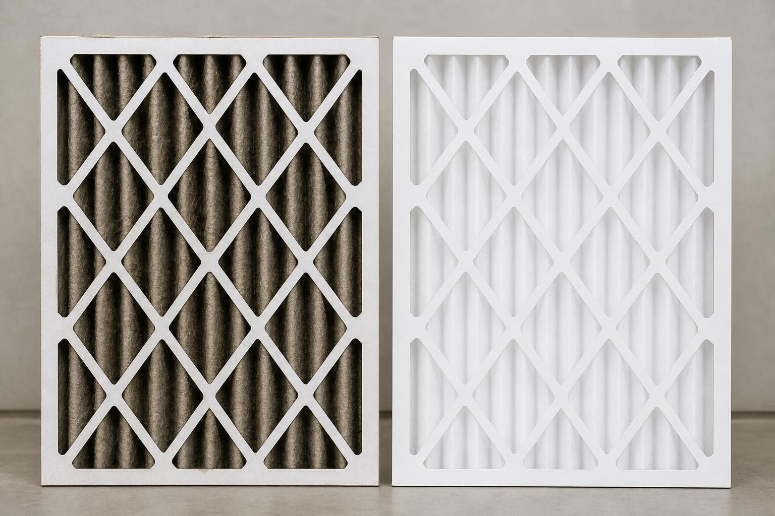 dirty air filter compared to a clean air filter