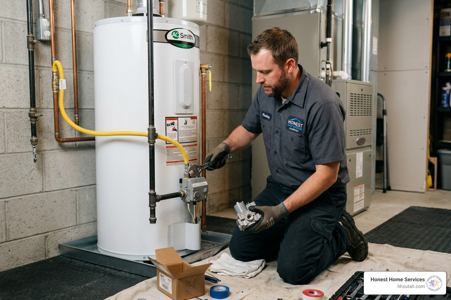 plumber replacing a water heater part plumber replacing a water heater part