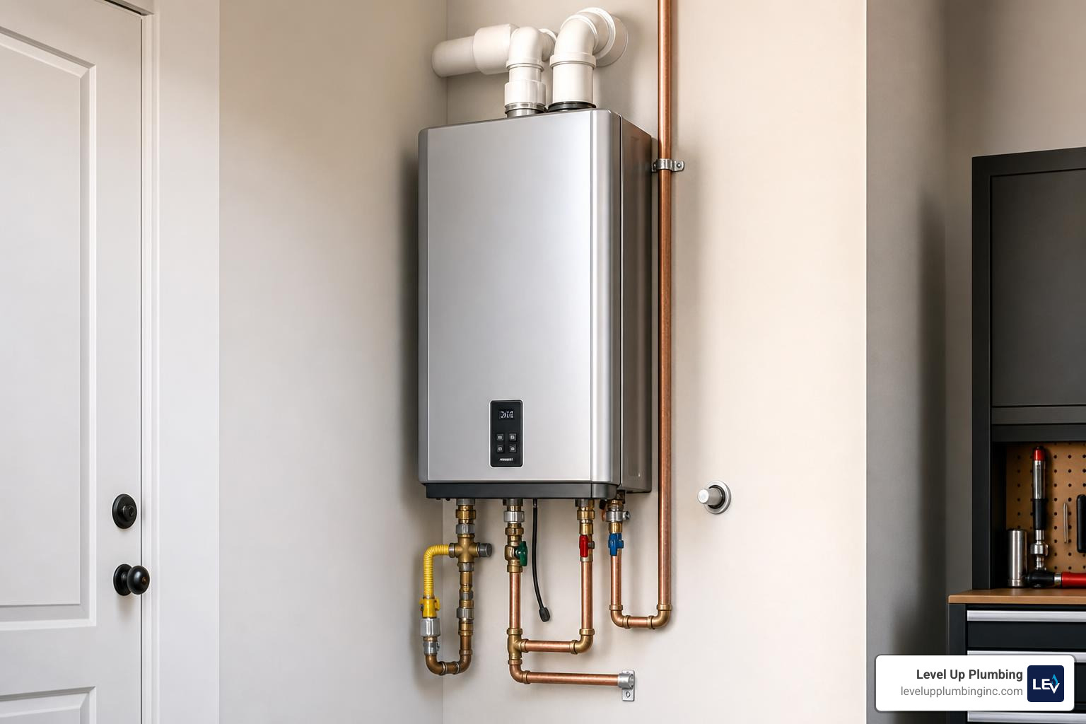 modern tankless water heater installation