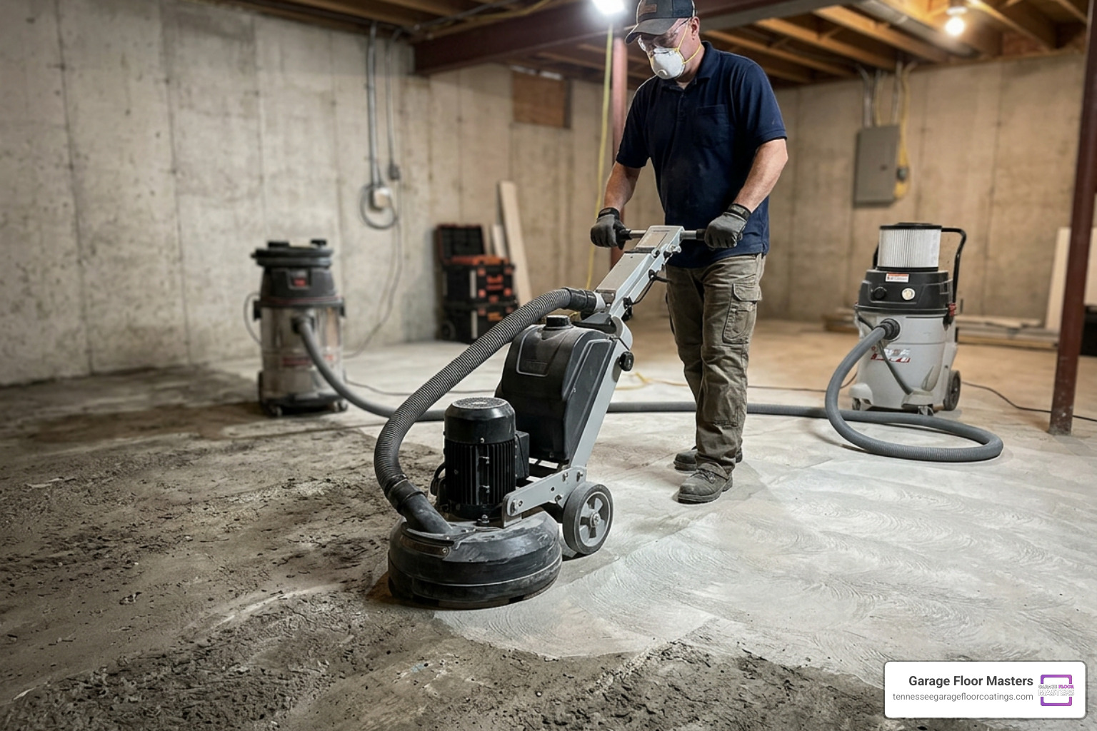 diamond grinding basement concrete before coating