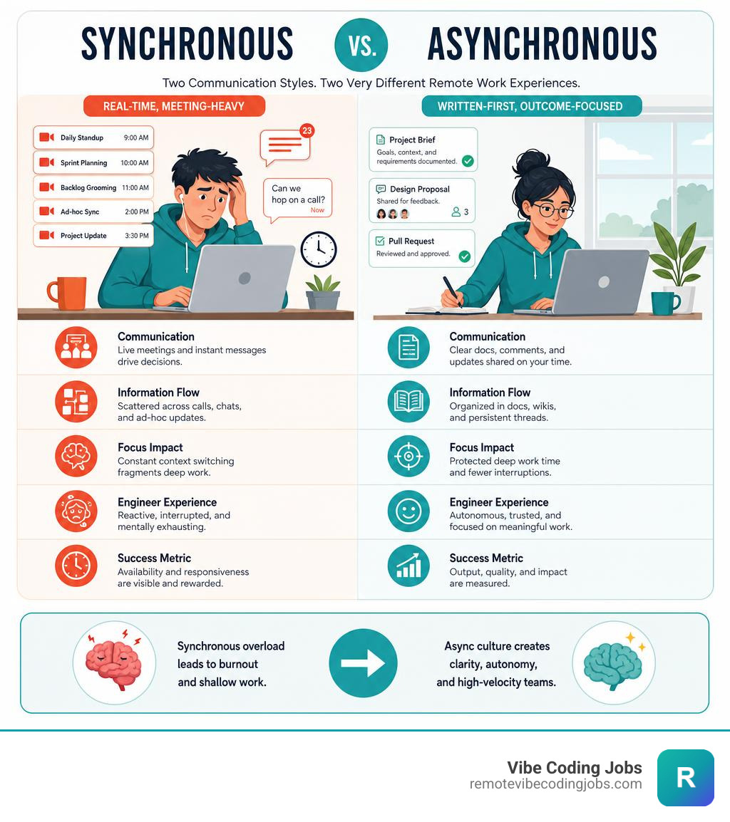 infographic explaining the difference between synchronous and asynchronous remote work cultures infographic infographic explaining the difference between synchronous and asynchronous remote work cultures infographic