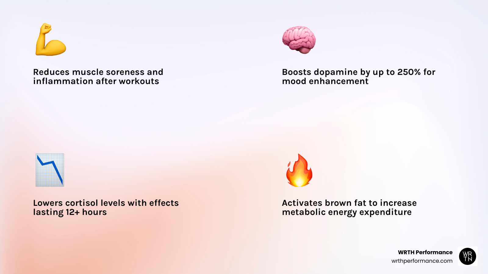 Infographic showing cold plunge health benefits: dopamine boost, muscle recovery, stress reduction, sleep quality, metabolic Infographic showing cold plunge health benefits: dopamine boost, muscle recovery, stress reduction, sleep quality, metabolic