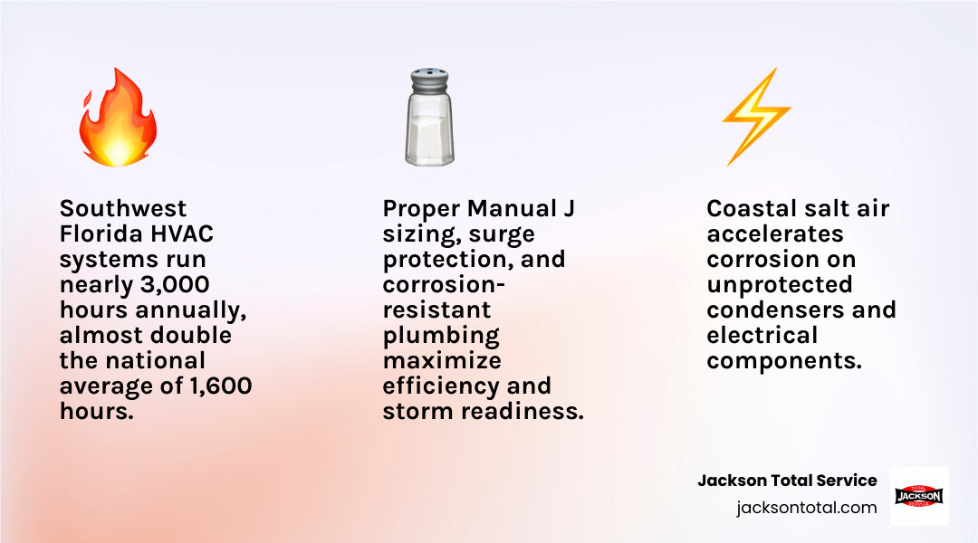 Infographic showing the ideal Southwest Florida home utility layout with AC, plumbing, and electrical system recommendations Infographic showing the ideal Southwest Florida home utility layout with AC, plumbing, and electrical system recommendations