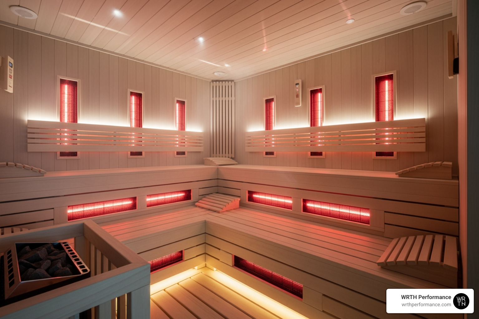 high-end infrared sauna suite with red light therapy panels high-end infrared sauna suite with red light therapy panels