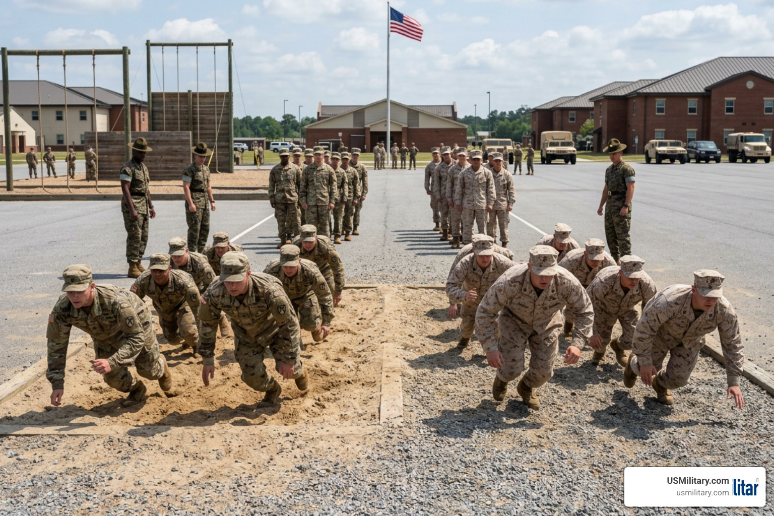 Army vs Marines boot camp recruit training