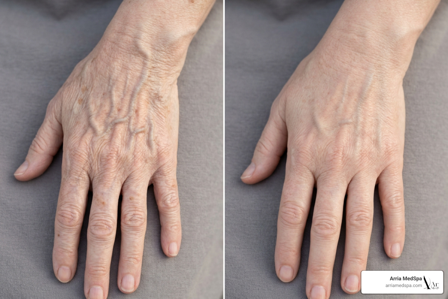 Before And After Hand Rejuvenation Showing Volume Restoration