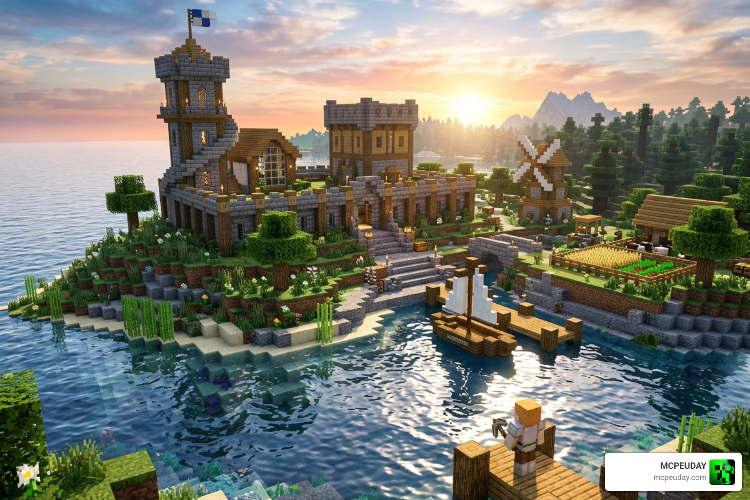 realistic sky and water effects in Minecraft