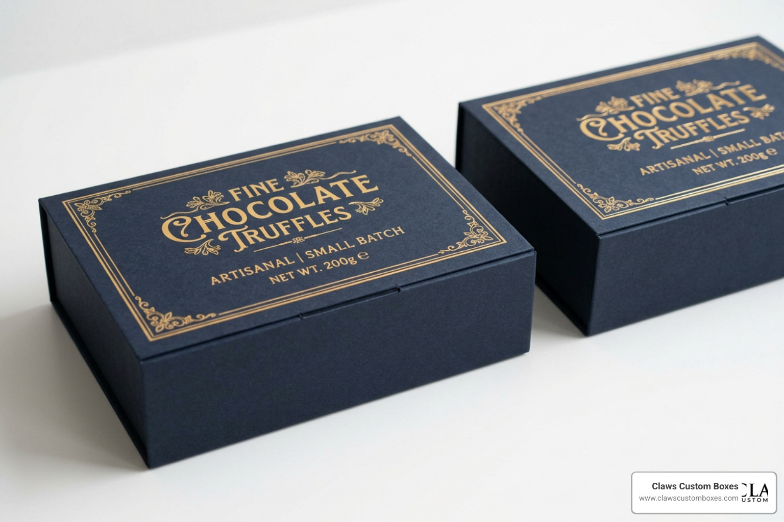 Custom printed flip top boxes with elegant foil stamping