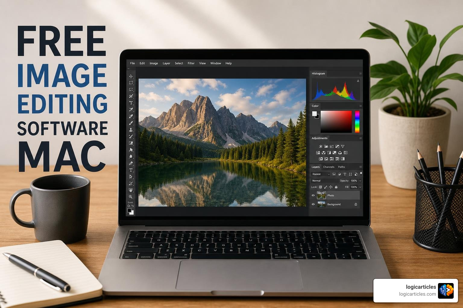 Pixelmator Pro running on an Apple Silicon Mac showing advanced layer styles and templates