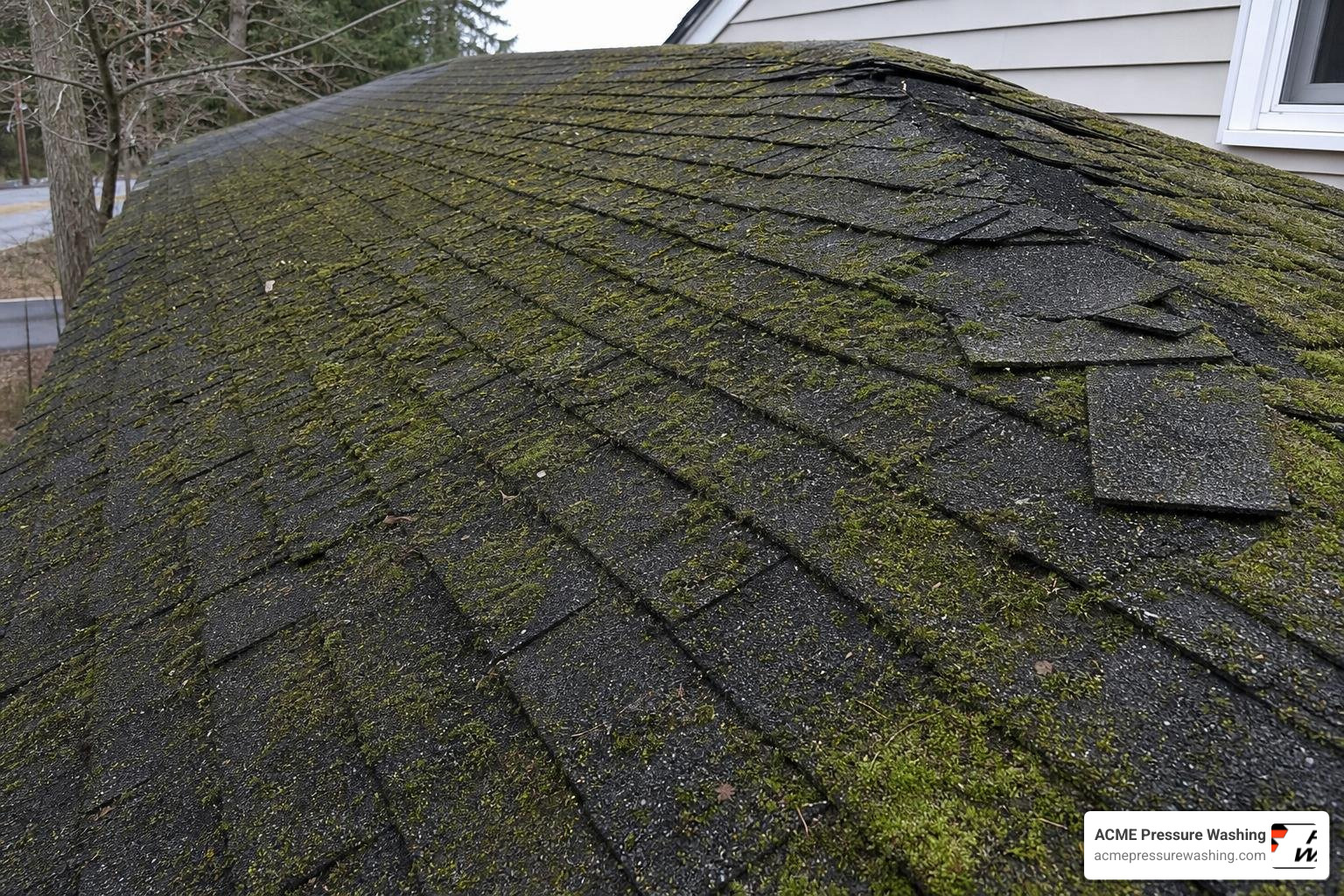 moss damage on shingles in Manchester, NH