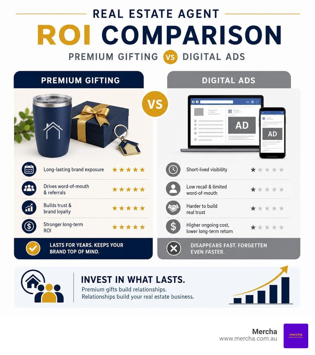 Real estate agent ROI comparison on premium gifting vs digital ads infographic infographic Real estate agent ROI comparison on premium gifting vs digital ads infographic infographic