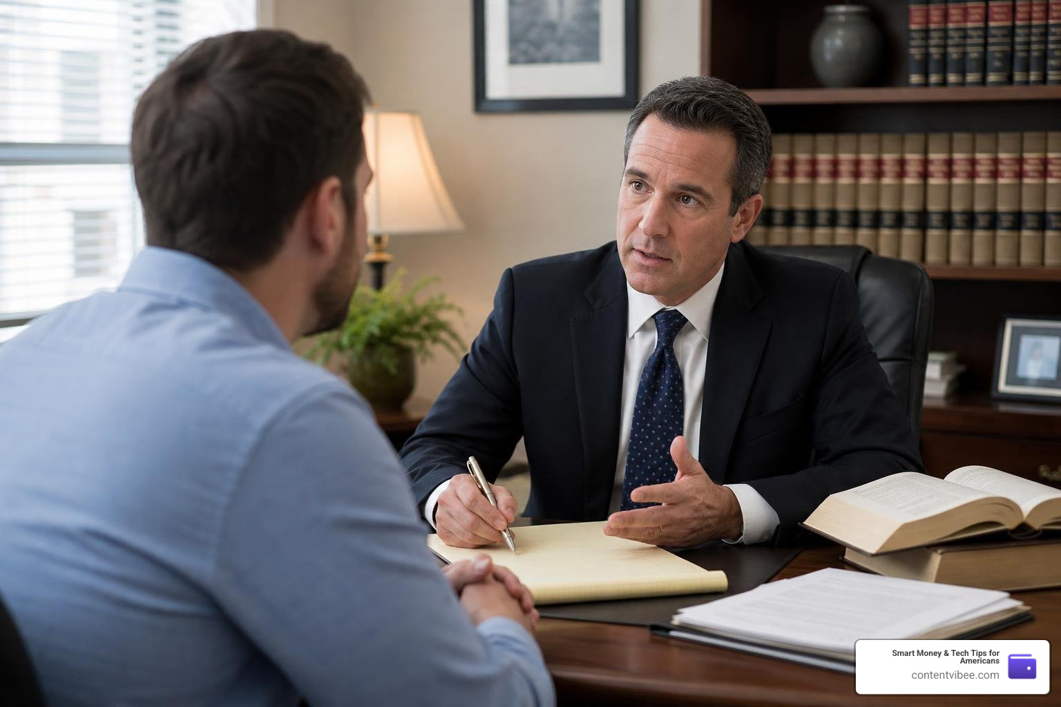 lawyer discussing a case with a client