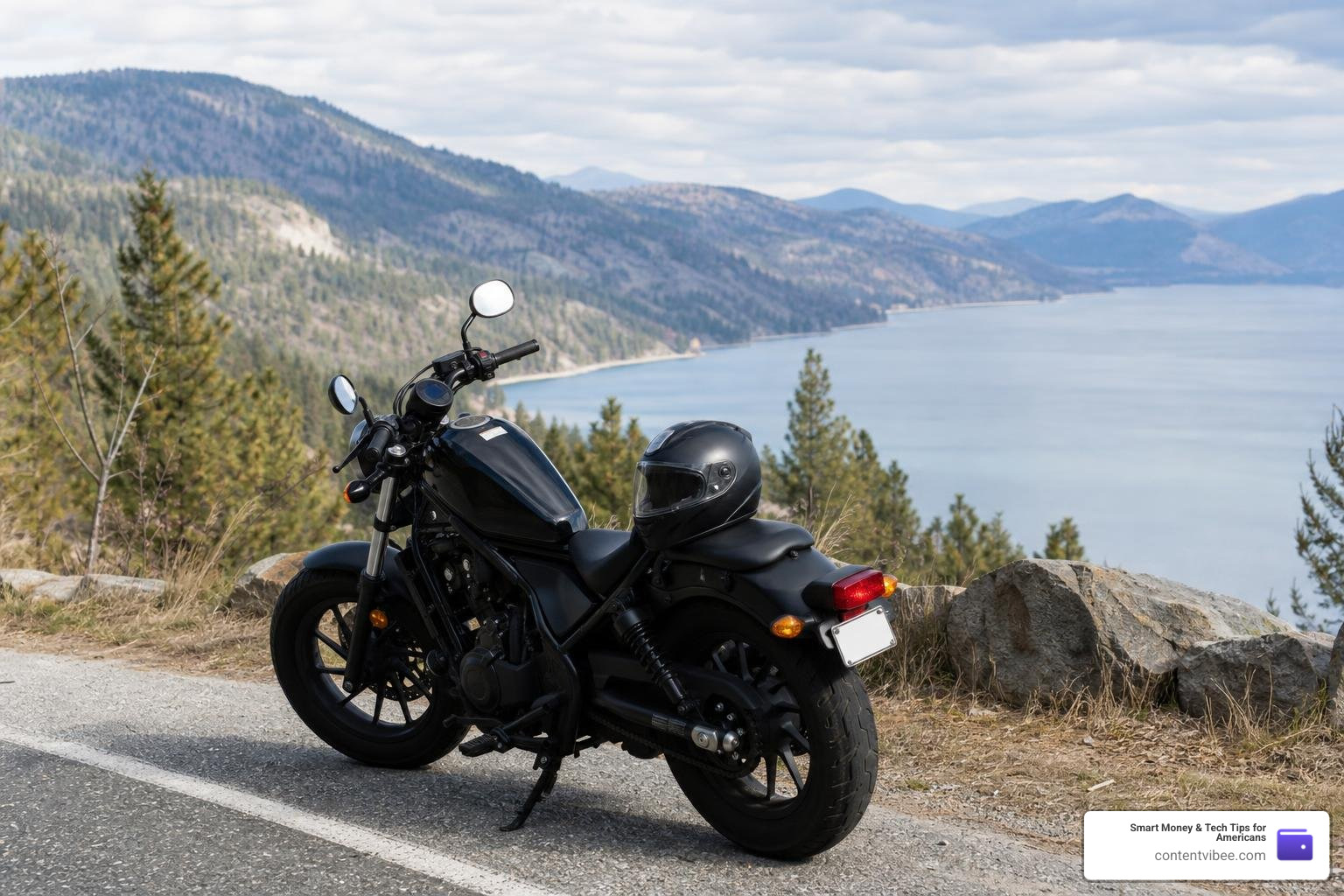 motorcycle parked safely