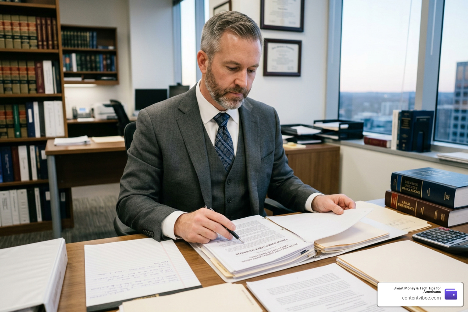 lawyer reviewing federal trucking regulations