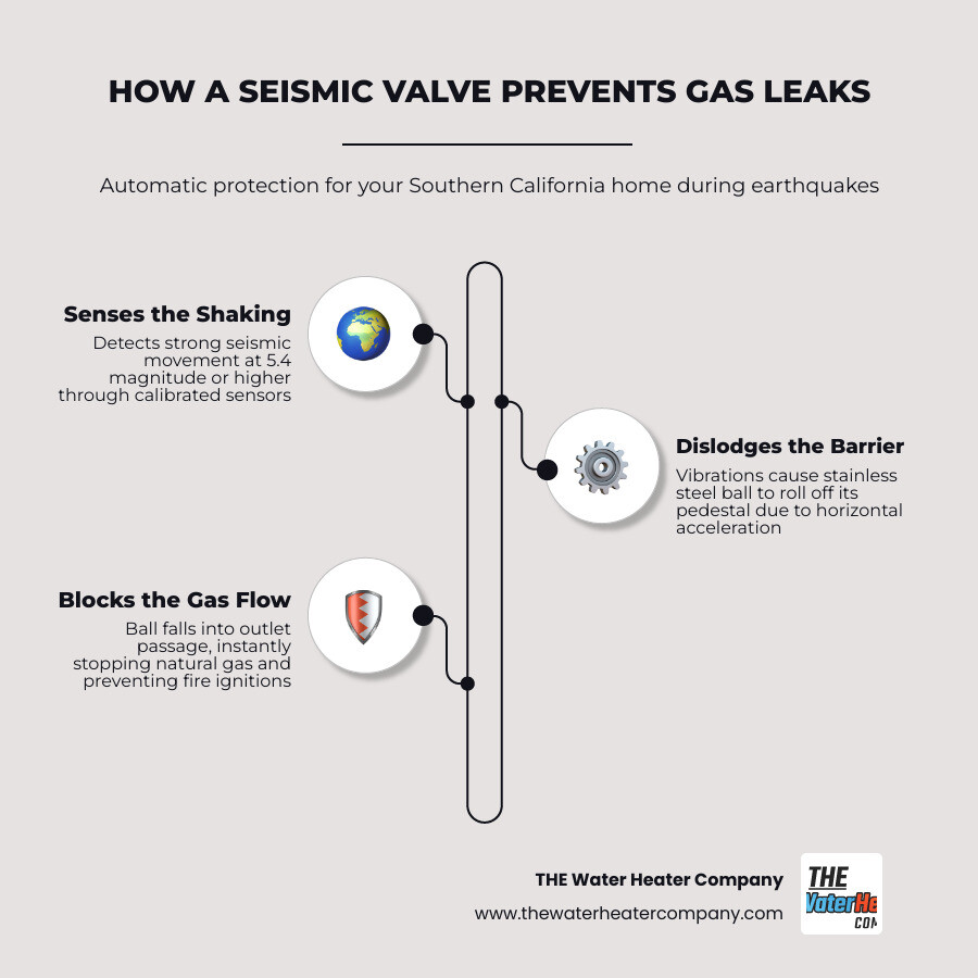 How a seismic valve shuts off gas during an earthquake infographic How a seismic valve shuts off gas during an earthquake infographic