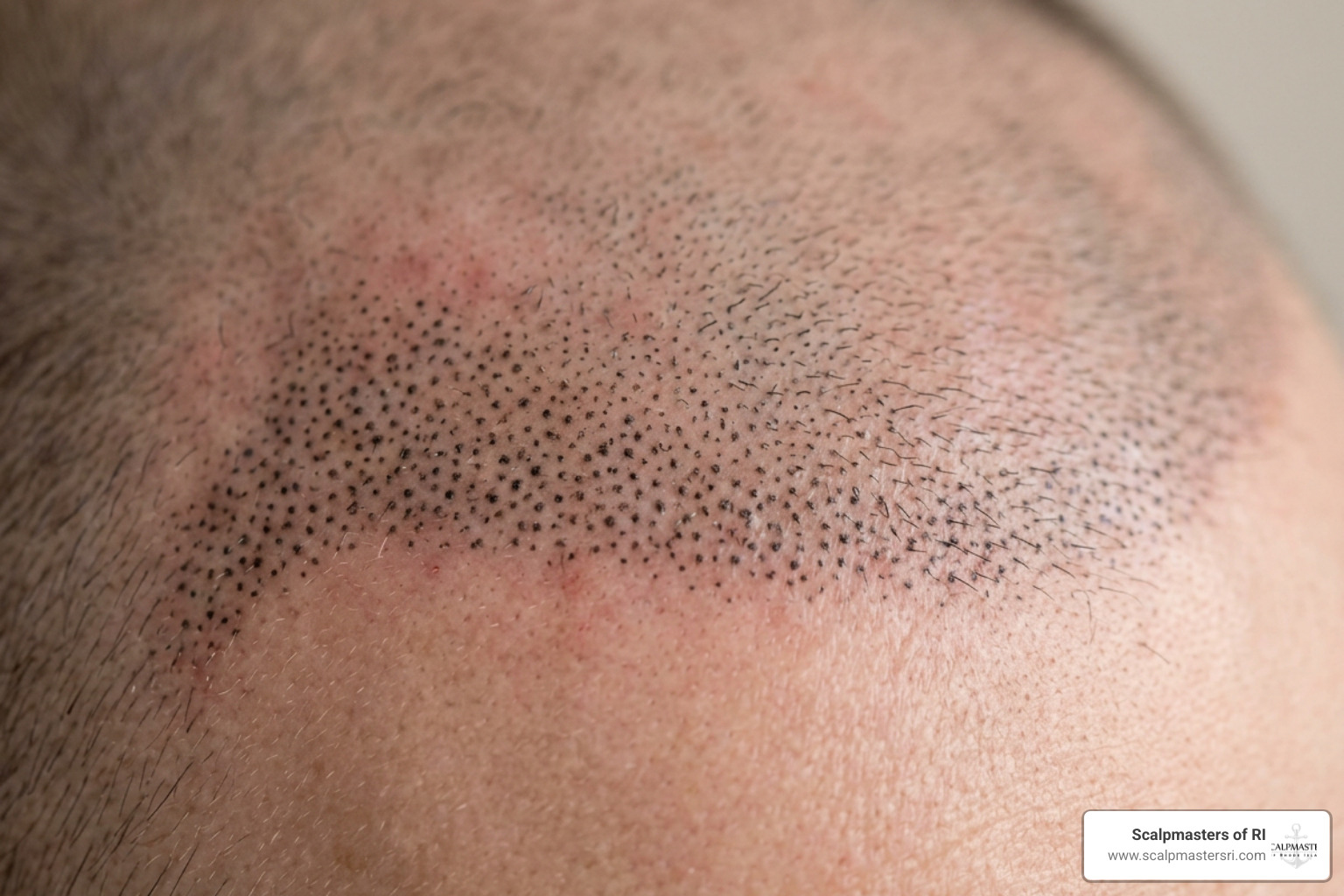 Infographic explaining how SMP replicates natural hair follicles in the dermal layer Infographic explaining how SMP replicates natural hair follicles in the dermal layer