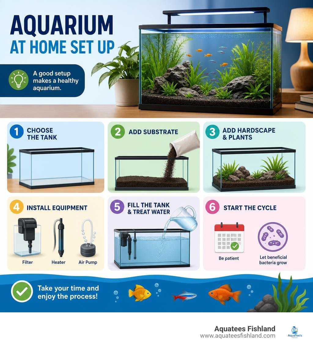 Aquarium nitrogen cycle infographic showing ammonia to nitrite to nitrate stages with cycling timeline infographic