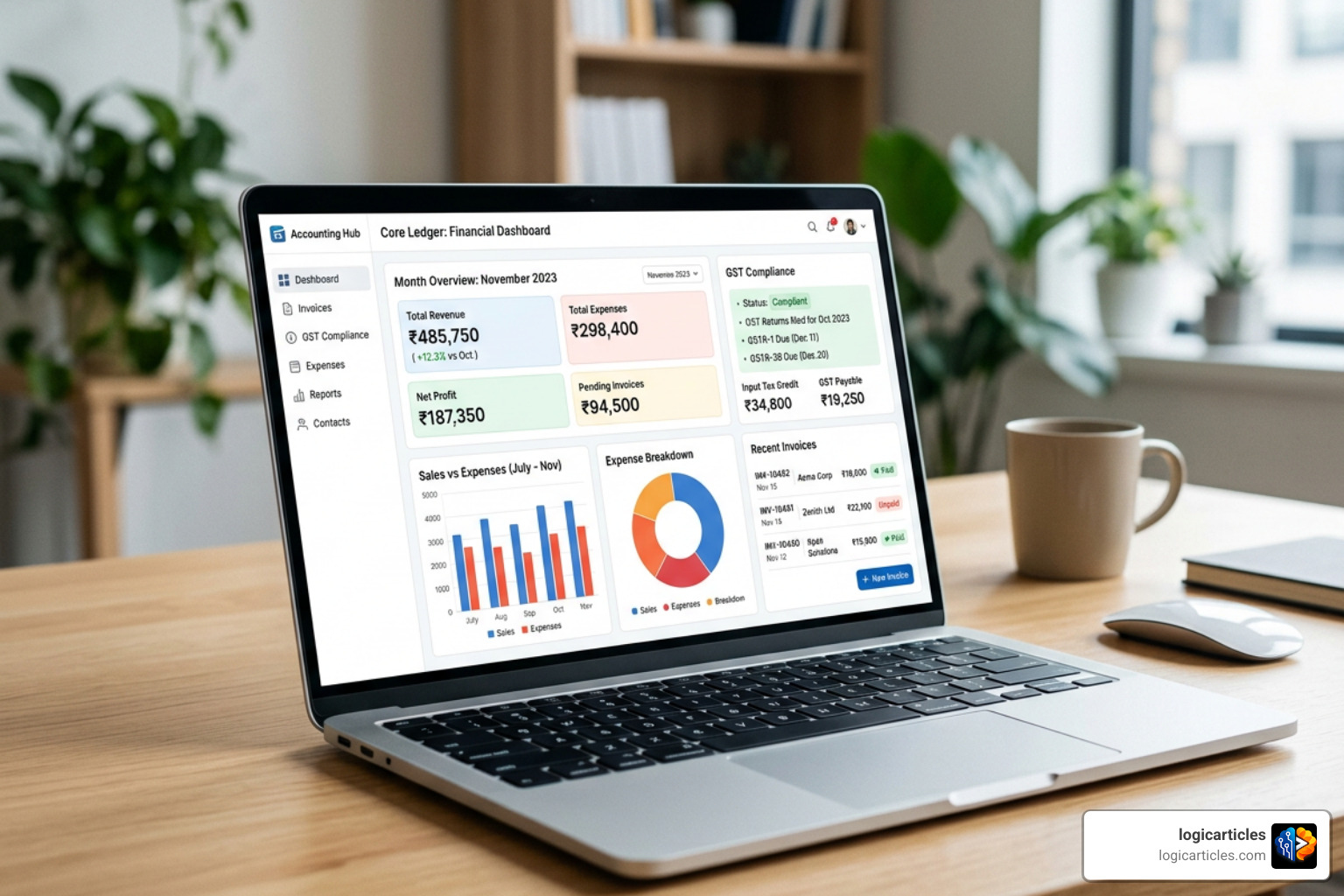 GST compliance and invoicing dashboard