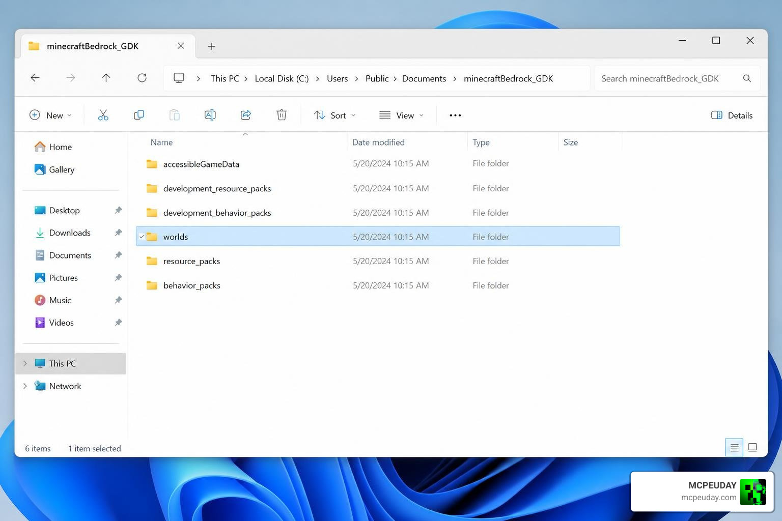MCPE Bedrock GDK folder structure on Windows 11 MCPE Bedrock GDK folder structure on Windows 11