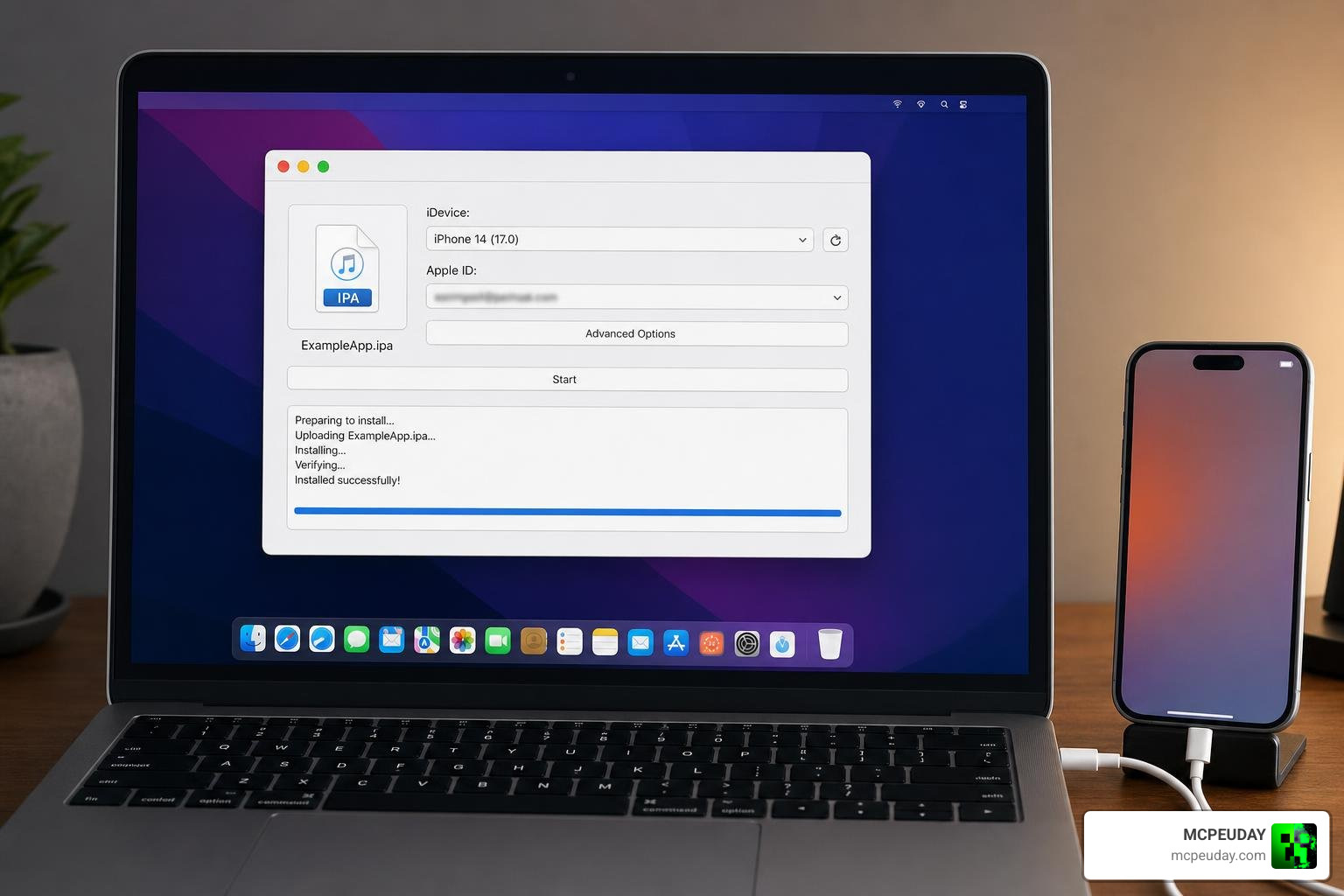 Sideloadly interface for installing MCPE IPA on iOS Sideloadly interface for installing MCPE IPA on iOS