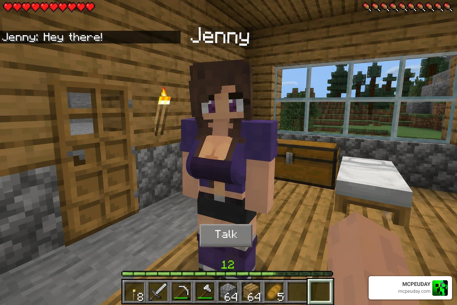 Jenny Addon Minecraft Bedrock companion mod gameplay