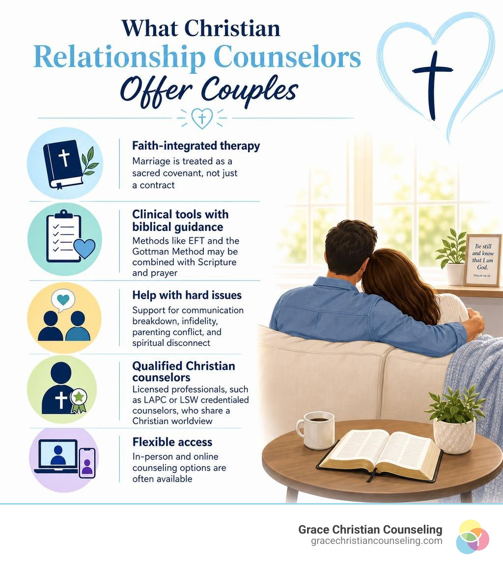 What Christian relationship counselors offer couples infographic