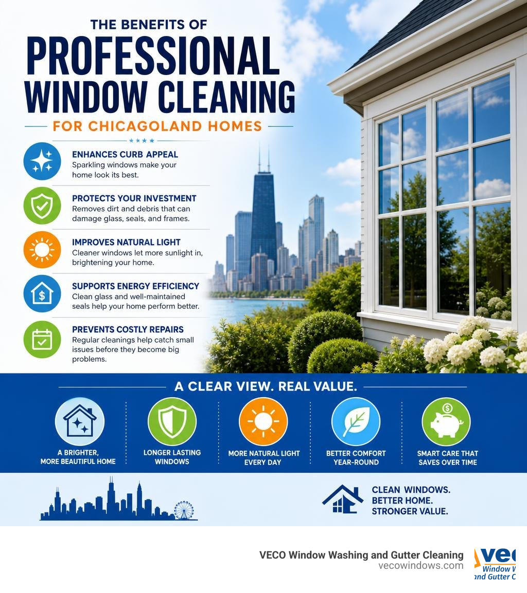 Infographic showing benefits of professional window cleaning for Chicagoland homes infographic Infographic showing benefits of professional window cleaning for Chicagoland homes infographic