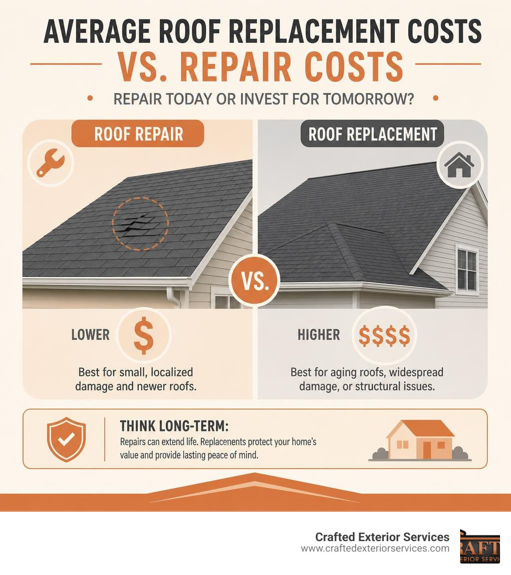 infographic showing average roof replacement costs vs repair costs infographic infographic showing average roof replacement costs vs repair costs infographic
