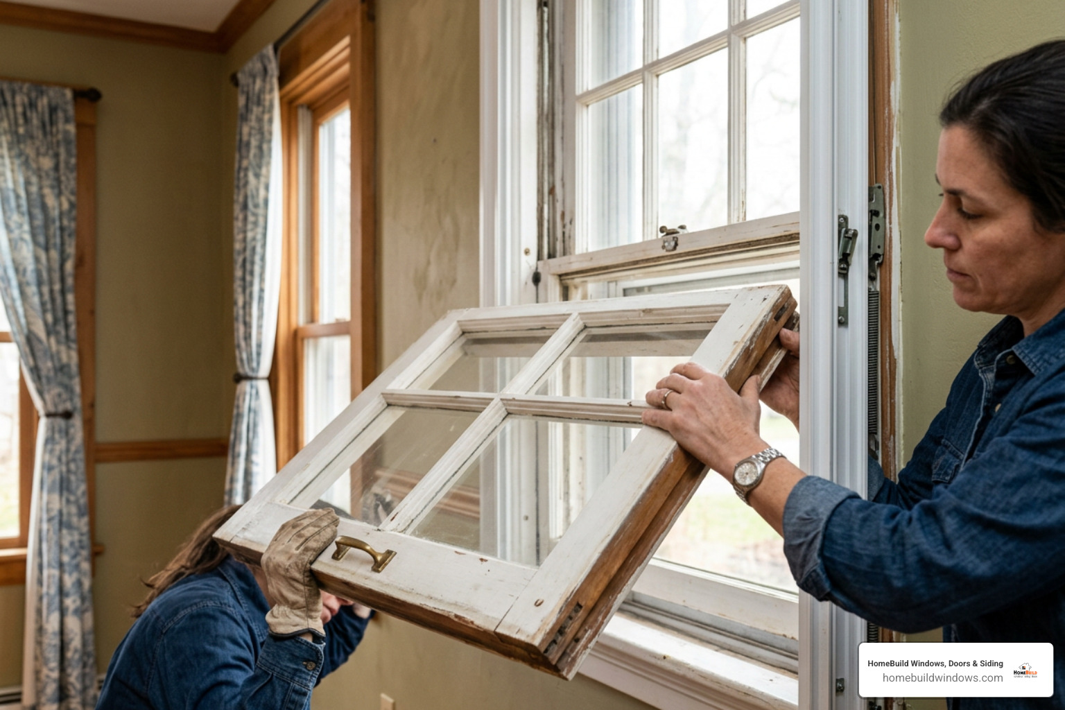 Removing an old window sash from the jamb liners