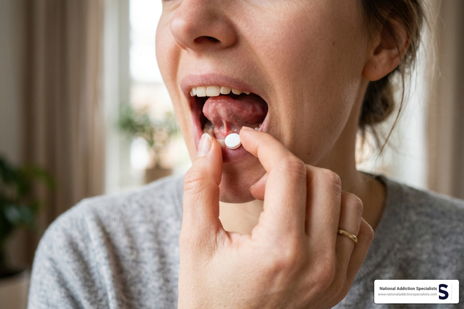 dissolving buprenorphine sublingual tablet under the tongue