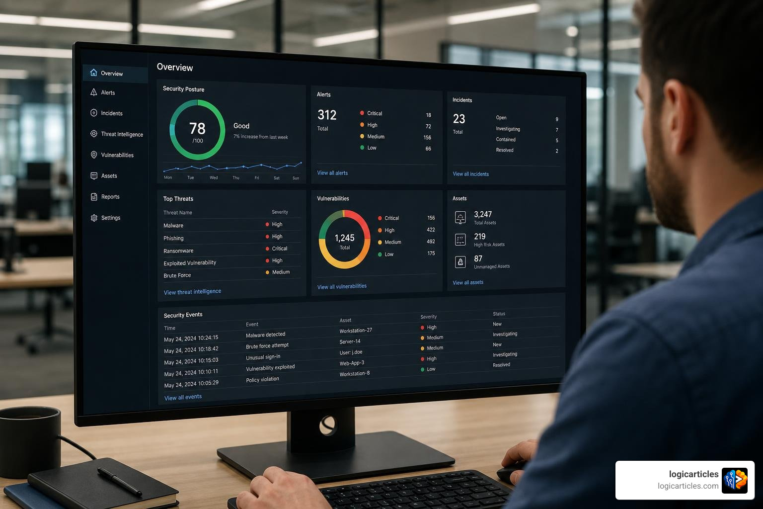 cybersecurity software dashboard