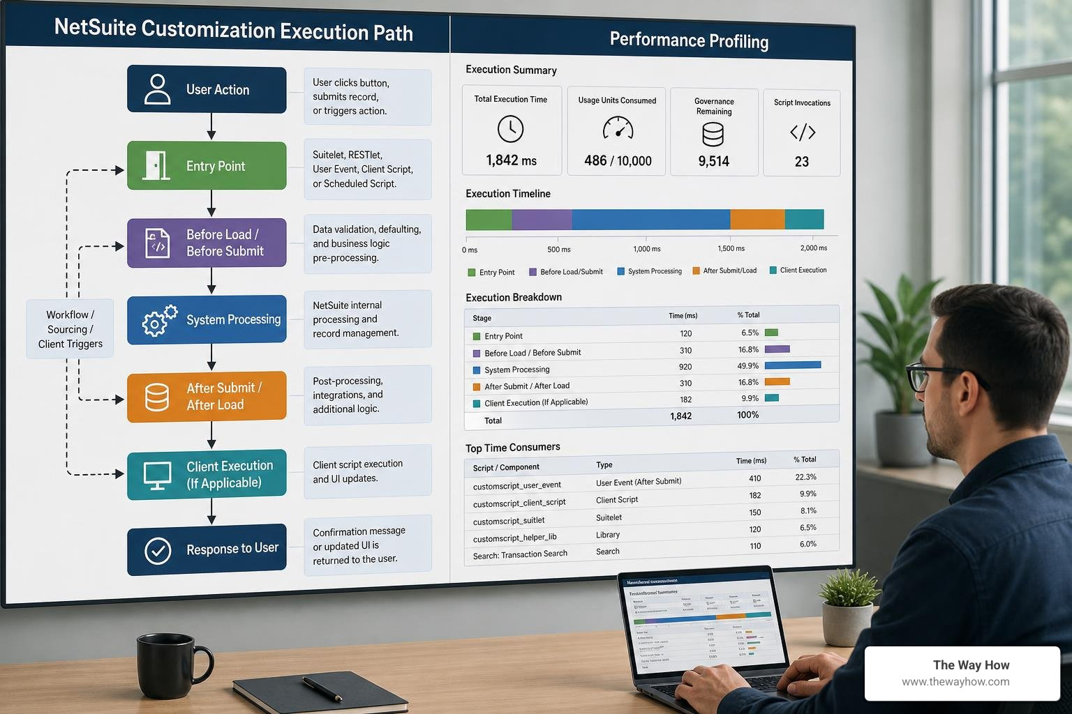 NetSuite customization execution path and performance profiling