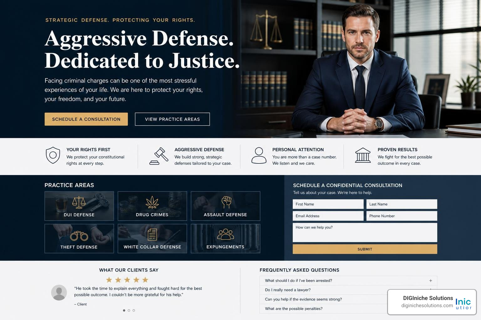 high-converting criminal defense website elements