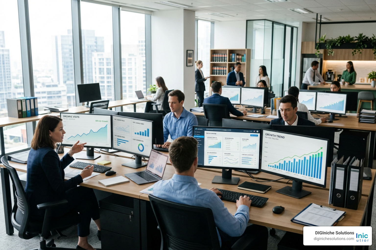 Successful digital marketing ecosystem for law firms showing compounding organic traffic growth