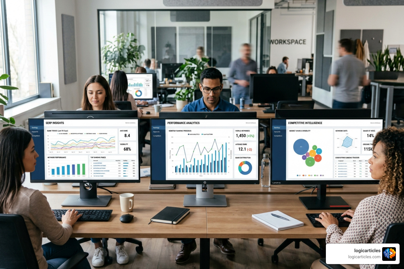 Comparison diagram of enterprise rank tracking software platforms highlighting their core strengths Comparison diagram of enterprise rank tracking software platforms highlighting their core strengths