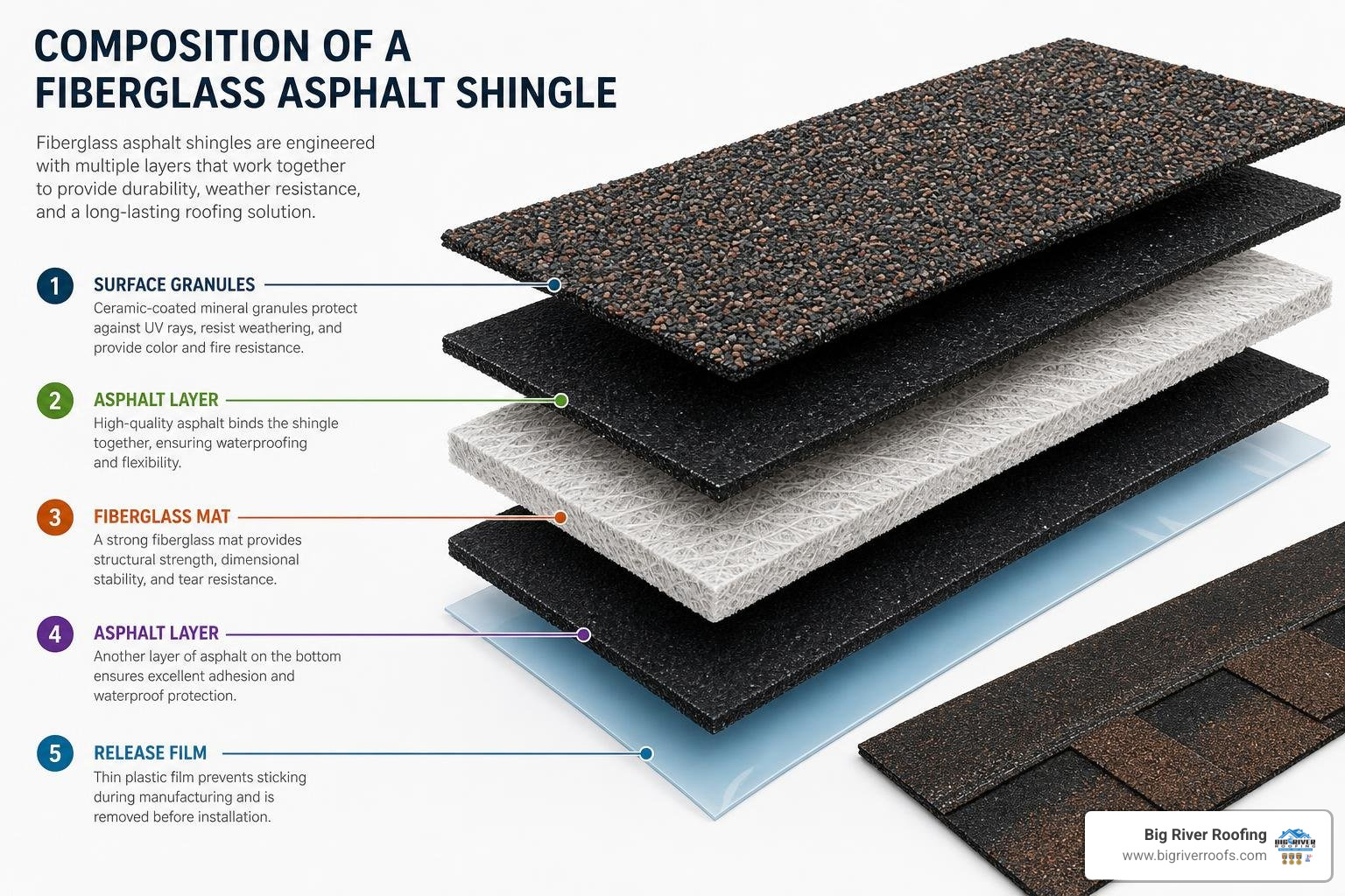 composition of a fiberglass asphalt shingle composition of a fiberglass asphalt shingle