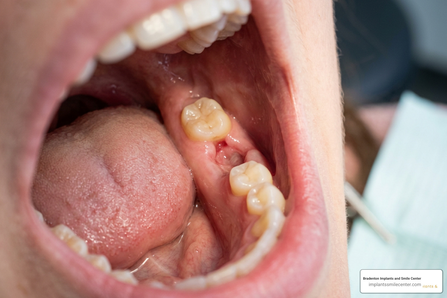 A clean, healing oral cavity post-extraction