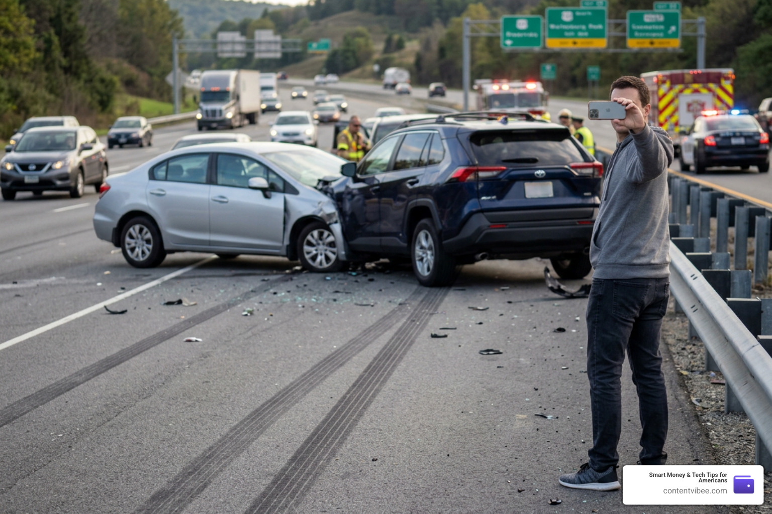 Documenting evidence at an accident scene