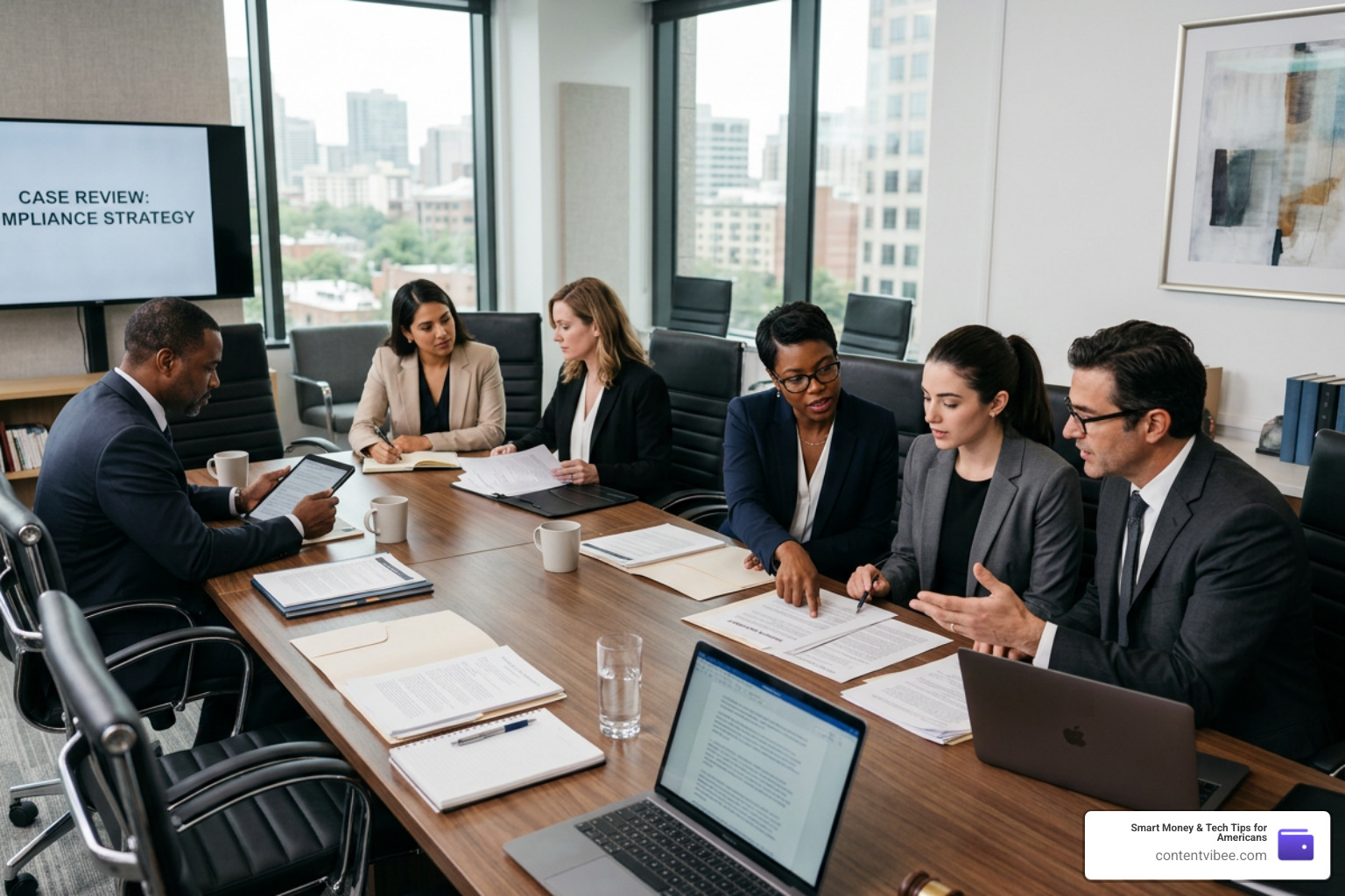 Attorneys collaborating in a conference room
