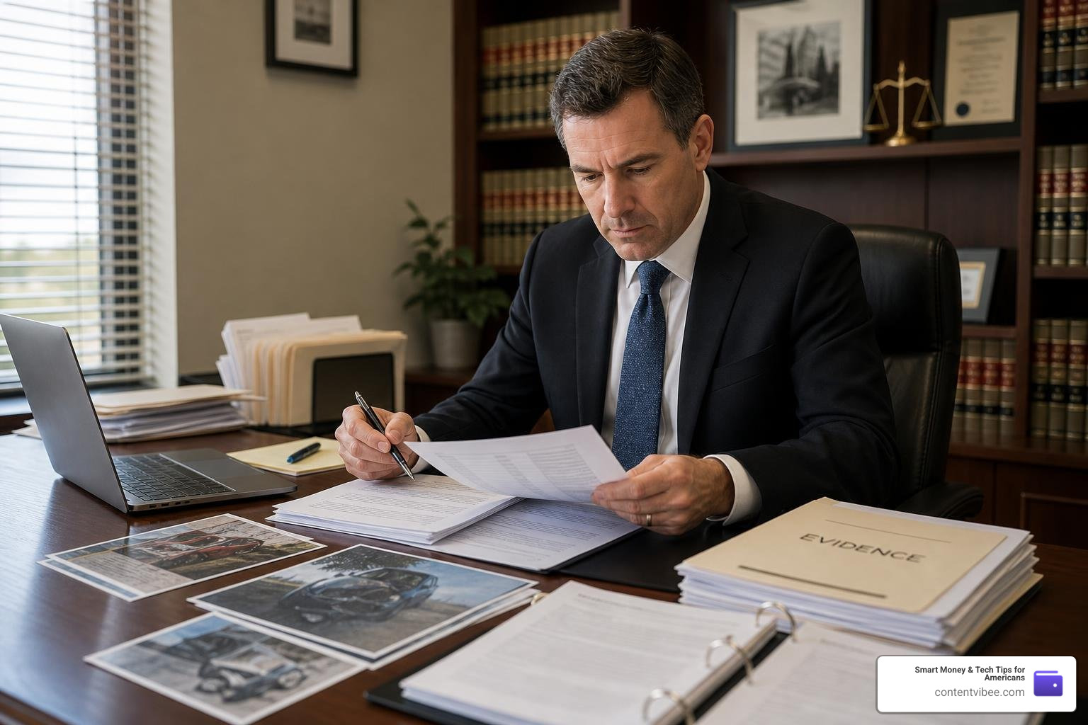 lawyer reviewing evidence to maximize case value