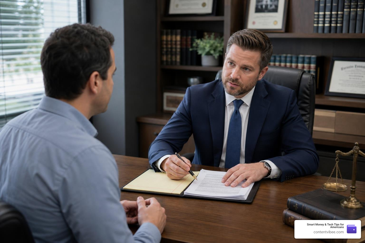 client consulting with a top-rated attorney