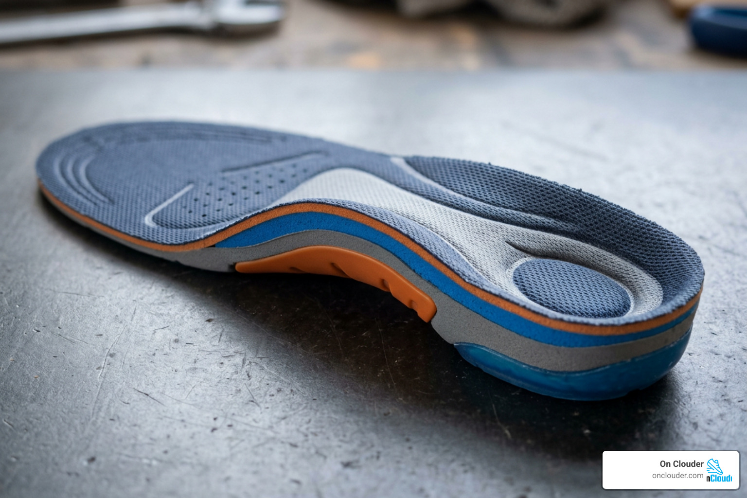 anatomy of a supportive insole showing arch support and deep heel cup