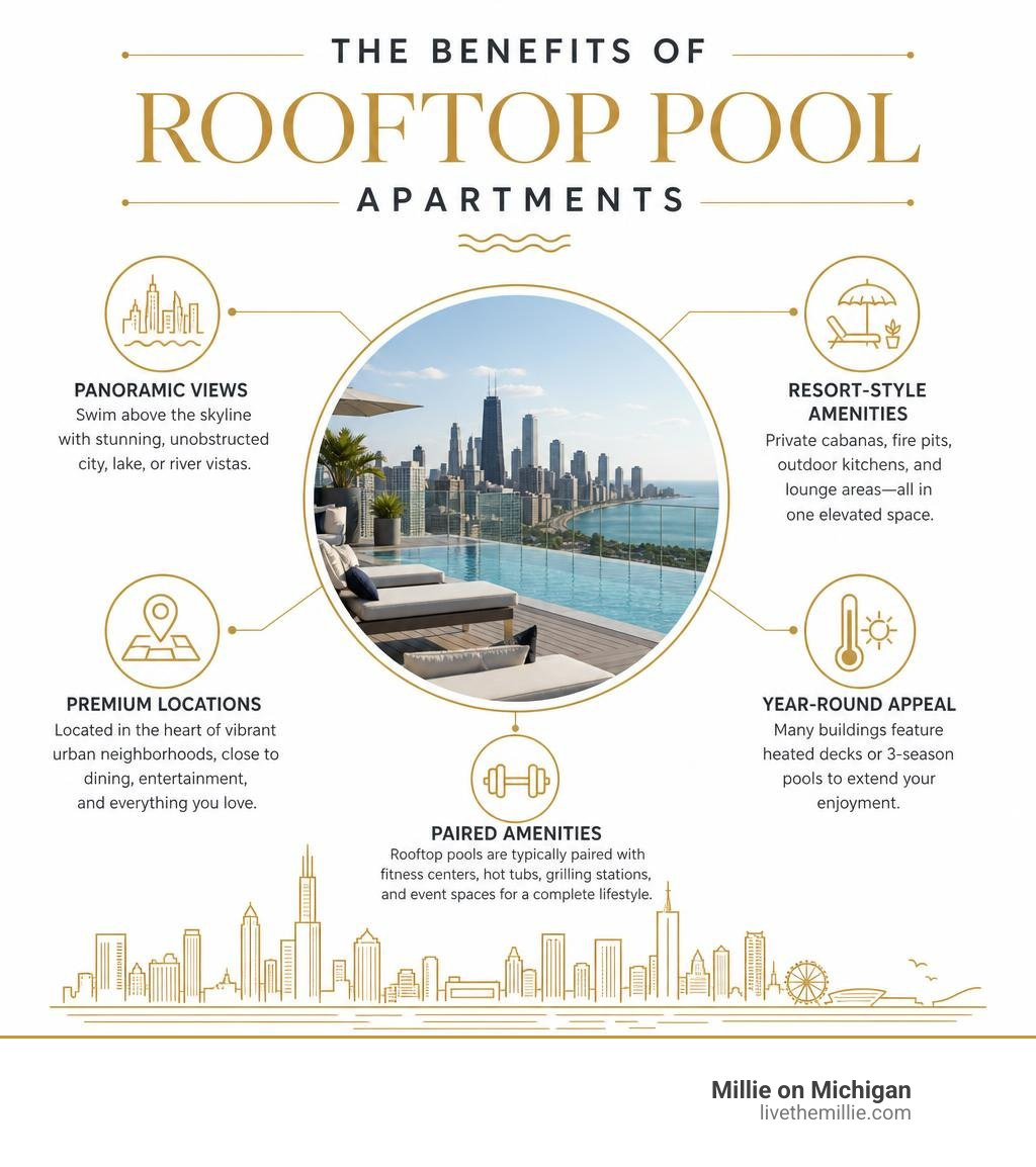 infographic showing benefits of rooftop pool apartments including views, amenities, and lifestyle features infographic infographic showing benefits of rooftop pool apartments including views, amenities, and lifestyle features infographic