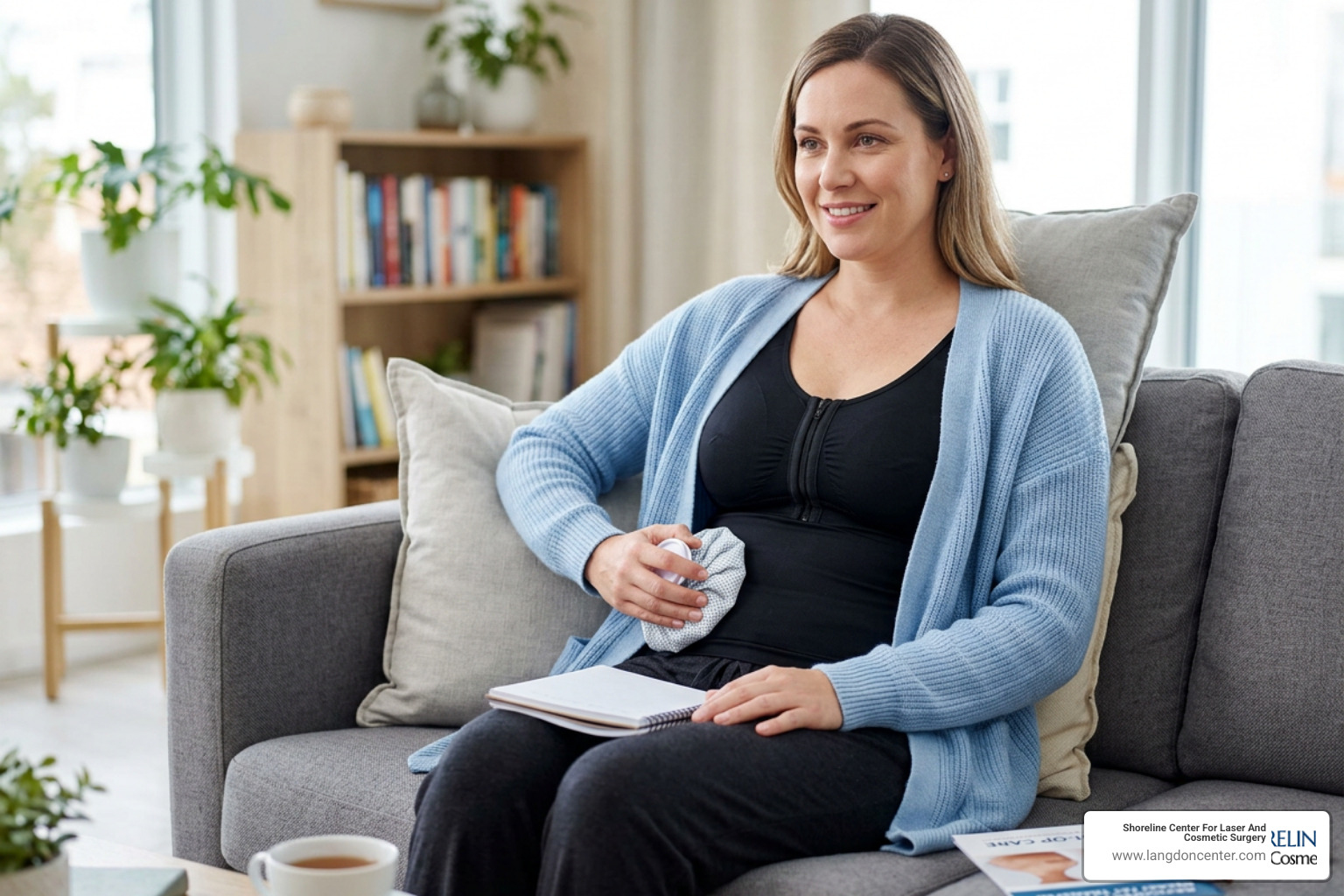Recovery after fat transfer breast augmentation including compression garments