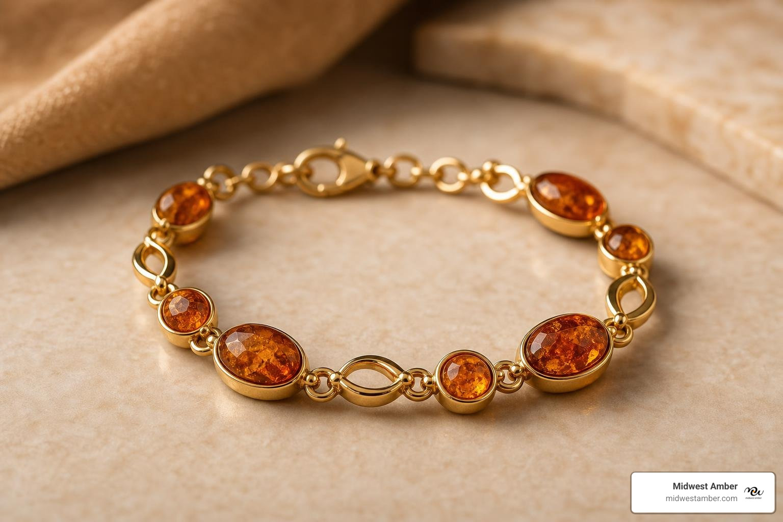 amber and gold bracelet